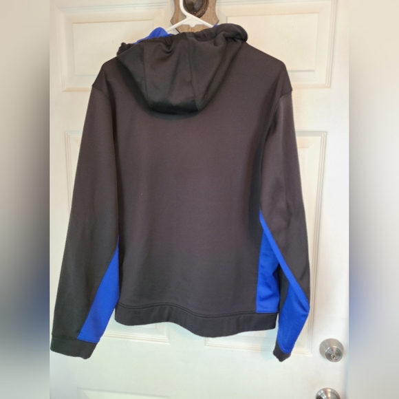 (1163) Sport-Tek Men's Classic Sports Hoodie, Size: Small Color: Black and Blue - Picture 13 of 16
